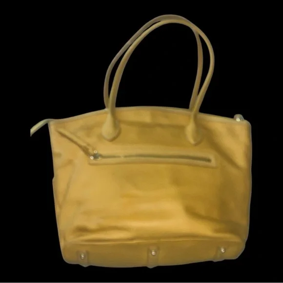 Dooney & Bourke Yellow Leather Tote Bag with Structured Design - Picture 4 of 6